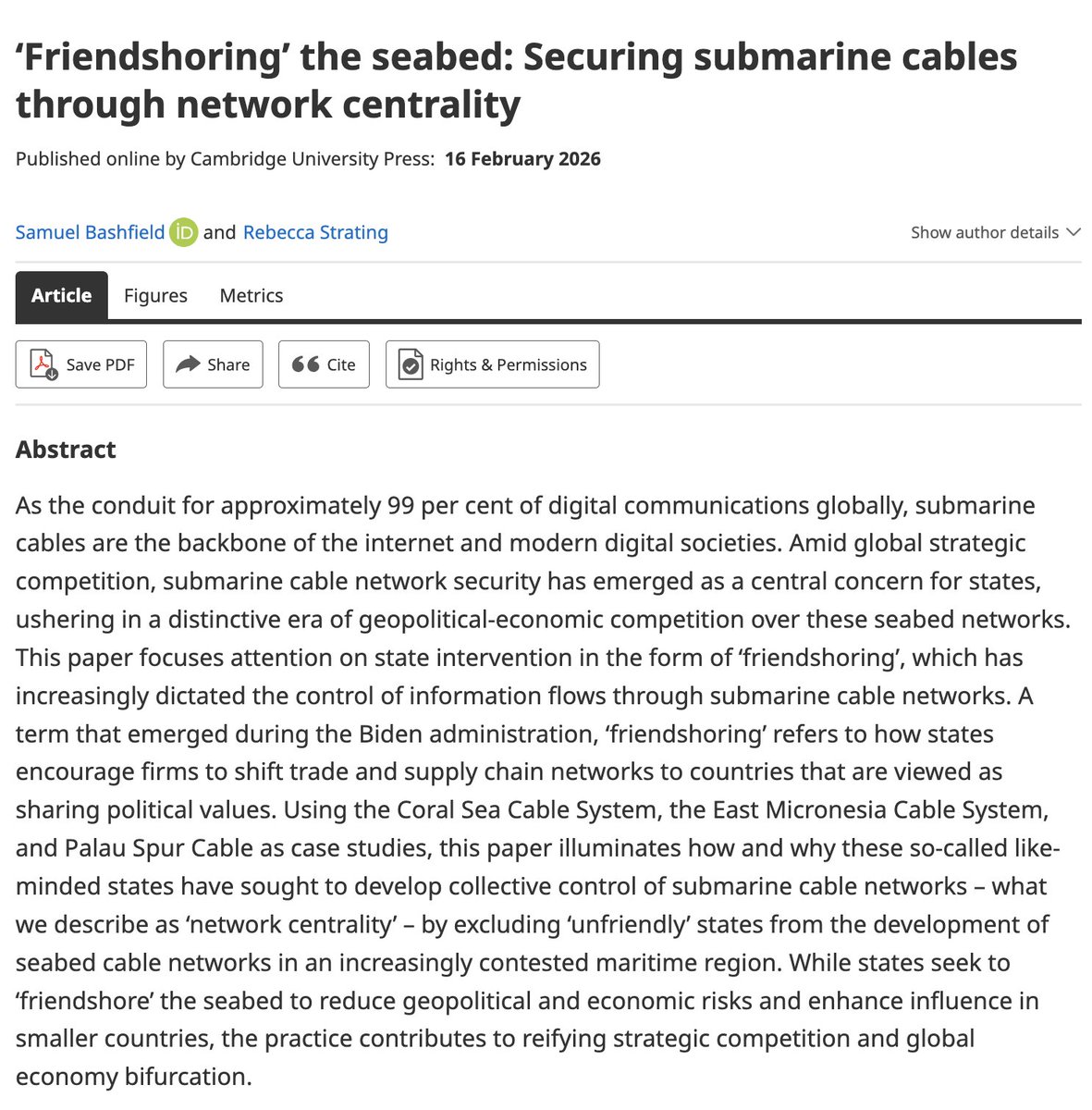 European Journal of International Security tweet media