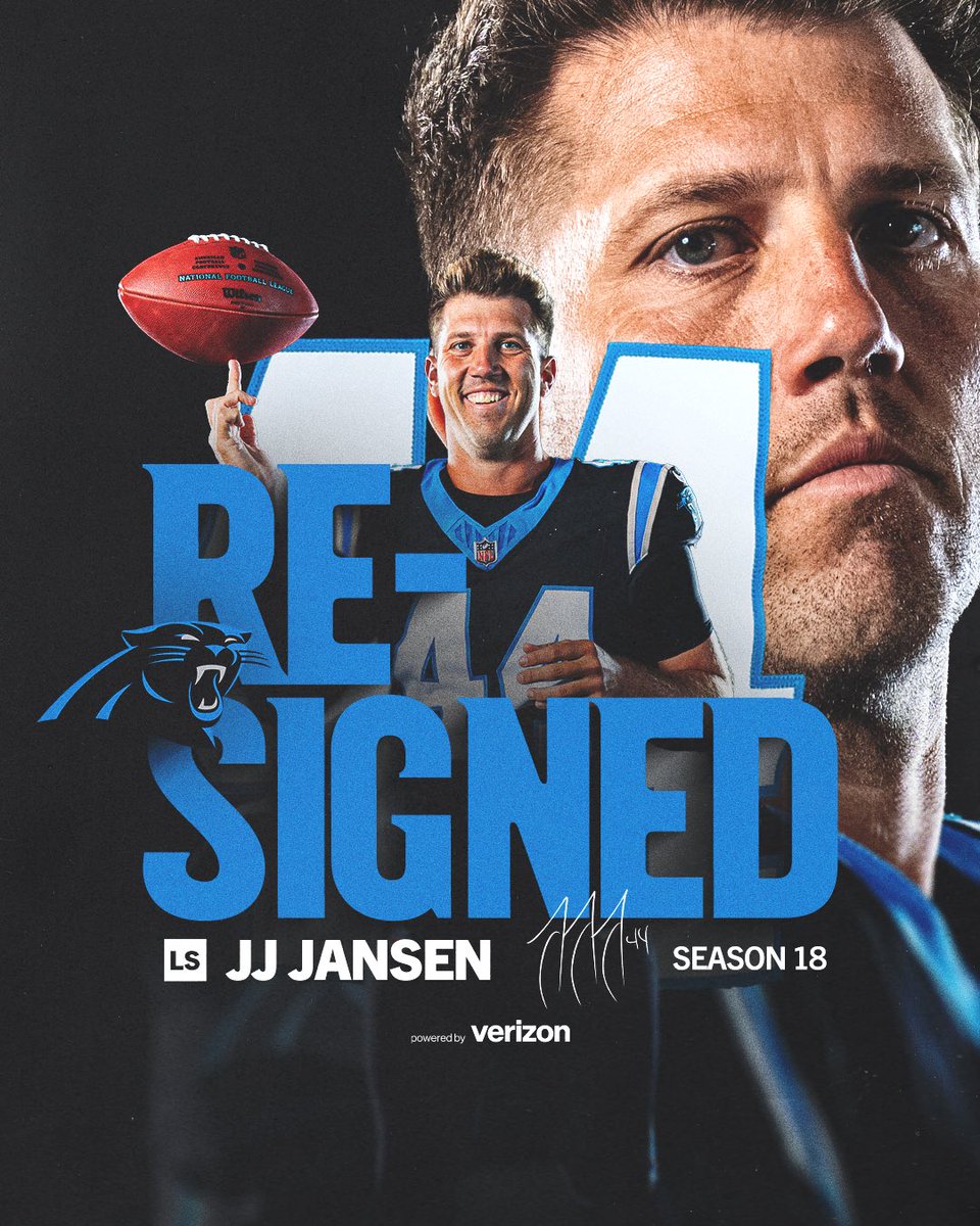 We have re-signed JJ Jansen 👏
@Verizon | #KeepPounding