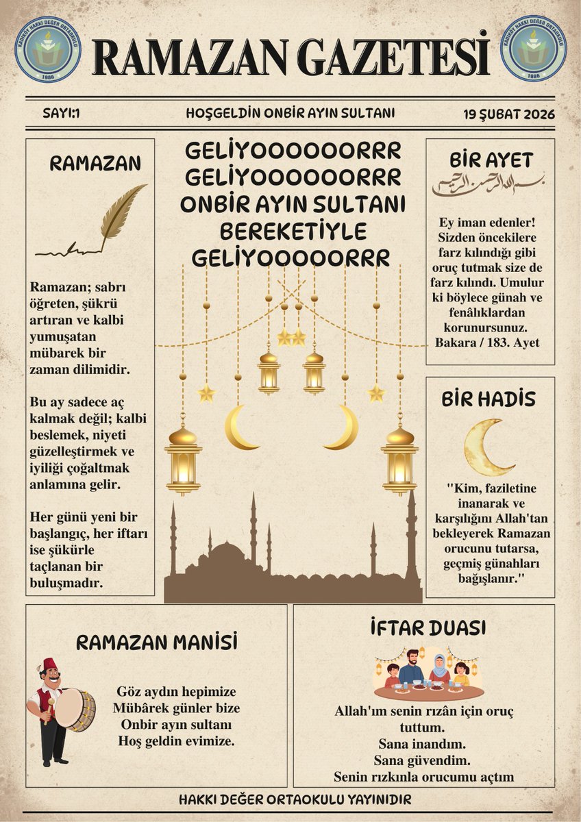 🌙✨ GELİYOOOOR… ON BİR AYIN SULTANI GELİYOR! ✨🌙

Bir ayetle düşünelim,
Bir hadisle hatırlayalım,
Bir maniyle tebessüm edelim,
Bir duayla kalplerimizi birleştirelim… 🤲
<a href="/kadikoymaarif34/">Kadıköy İlçe Maarif Müdürlüğü</a> <a href="/TahirUygur3/">Tahir UYGUR 🇹🇷🇹🇷</a> 
<a href="/kadikoykaymakam/">Kadıköy Kaymakamlığı</a> <a href="/muhittinpamuk/">Muhittin Pamuk</a> <a href="/Yusuf__Tekin/">Yusuf Tekin</a> <a href="/meb_dinogretimi/">MEB Din Öğretimi Genel Müdürlüğü</a> <a href="/tcmeb/">Millî Eğitim Bakanlığı</a>