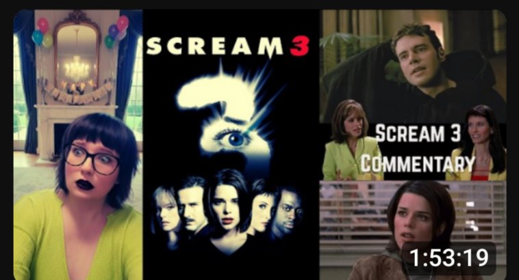 youtu.be/VTAQcNow2wY?si…
check out my Scream 3 movie commentary. I have so many fun takes on this lil gem of a film.