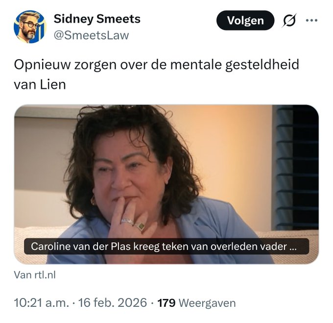 Wat is dat toch met die, (ex-)D66'ers en hun zieke BBB-haat? Eerst D66-fanboy Schimmelpenninck die grapjes maakt over Van der Plas die moeilijk loopt door artritis en geen excuses maakt, nu weer ex-Kamerlid Smeets die persoonlijk leed bespot. Dieper kun je haast niet zinken. 🚮