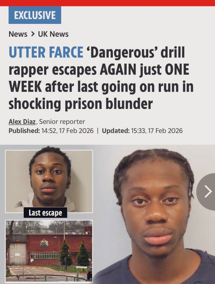 Remember the “drill rapper” that was “mistakenly” released from jail last week? 

Well he was caught 

And he is now ON THE RUN AGAIN after being “mistakenly” released ONCE AGAIN! 

The UK is a JOKE under Labour