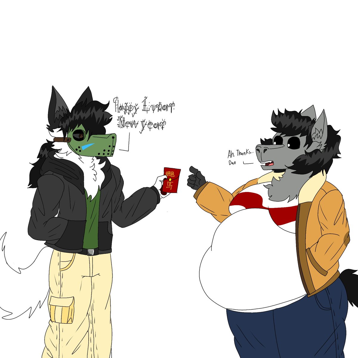 vennywolf1945's tweet image. Lunar new year doodle featuring a Silver horse.