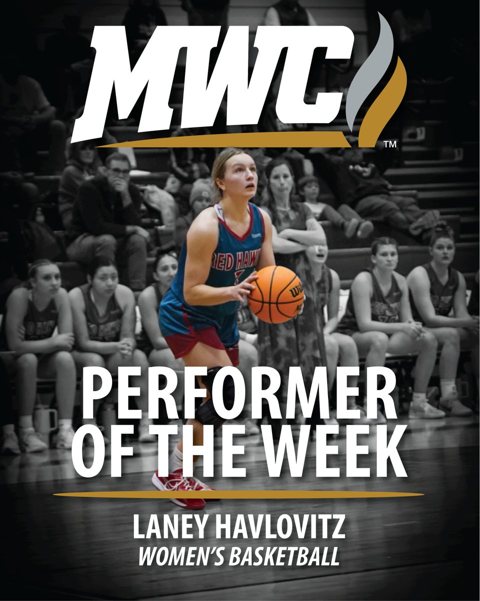RiponRedHawks's tweet photo. Laney Havlovitz is your MWC Performer of the Week!
Havlovitz averaged 19.5 points, 3.5 assists, 4 rebounds, and 6 steals for the Red Hawks this week, and now sits tied for first in total steals amongst all MWC players this season.
Congratulations Laney! https://t.co/W1f9iJqWto
