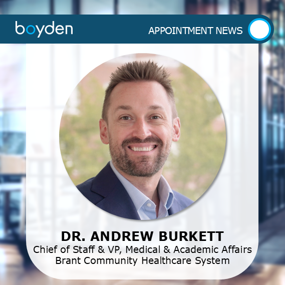BoydenCanada's tweet image. Boyden shares @BCHSYS appointment news: welcoming new Chief of Staff &amp;amp; VP, Medical &amp;amp; Academic Affairs, Dr. Andrew Burkett. 

Recruitment co-led by Pamela Colquhoun &amp;amp; Jim Stonehouse.

#executivesearch #executiverecruitment #leadership