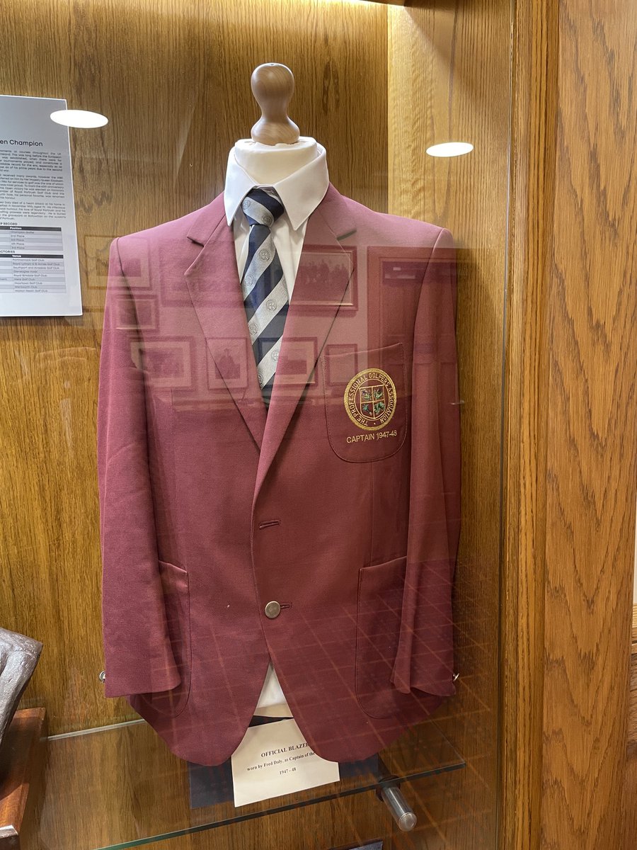 PGA_Ireland's tweet photo. A great honour to see The PGA official Captains blazer from 1947/48 as worn by โฆ@TheOpenโฉ Champion Fred Daly on display โฆ@royalportrushโฉ today. #pgaprofessional https://t.co/6J8fkLGJU2