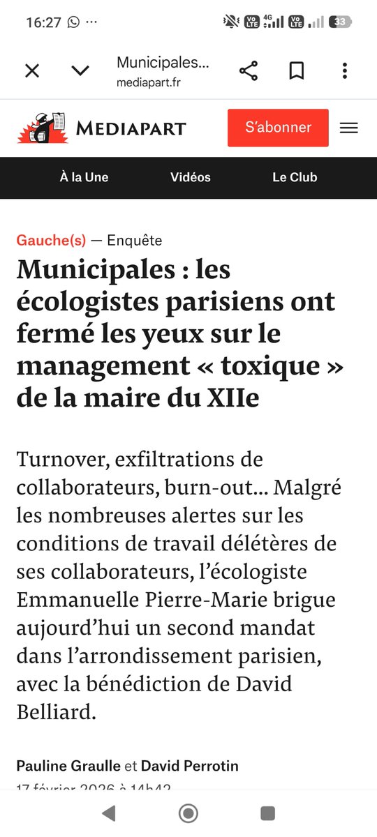 Donc <a href="/David_Belliard/">David Belliard</a>  et ton ami <a href="/egregoire/">Emmanuel Grégoire</a> vous ne saviez pas les déviances managériales d'<a href="/EPierreMarie/">Emmanuelle Pierre-Marie</a> .Et vous prétendez gérez de nouveau Paris  , vous ne manquez pas d'air les gars ... La mairesse non élue du 12 ème aura été en dessous de tout jusqu'à la fin de son mandat,!