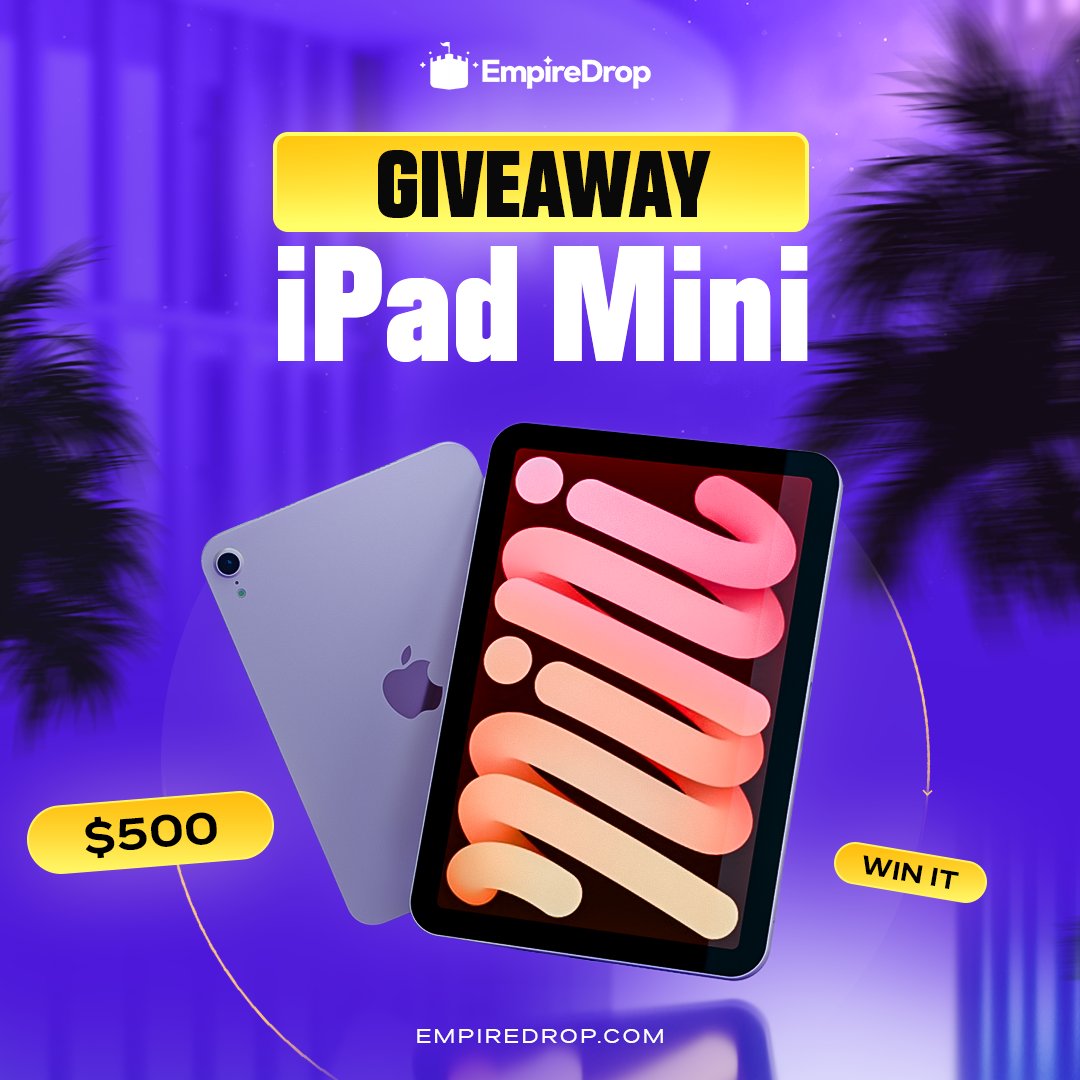 🔥🎁 IPAD MINI GIVEAWAY  

We’re giving away ONE iPad Mini to one lucky winner! 👀💜

How to enter: 
✅ RT + Like
✅ Follow us
✅ Tag 3 friends below 👇

Winner picked February 24 - Good luck 🤞