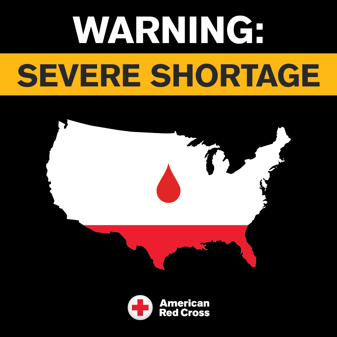 1230TheTeam's tweet photo. Severe blood shortage: The @RedCross blood supply has dropped about 35% over the past month as hospital requests outpaced donations. Your blood donation is urgently needed to help end the shortage &amp; ensure lifesaving patient care. Book now: https://t.co/ET5aHXsCDU
#Sponsored https://t.co/OFKq5eFp7o