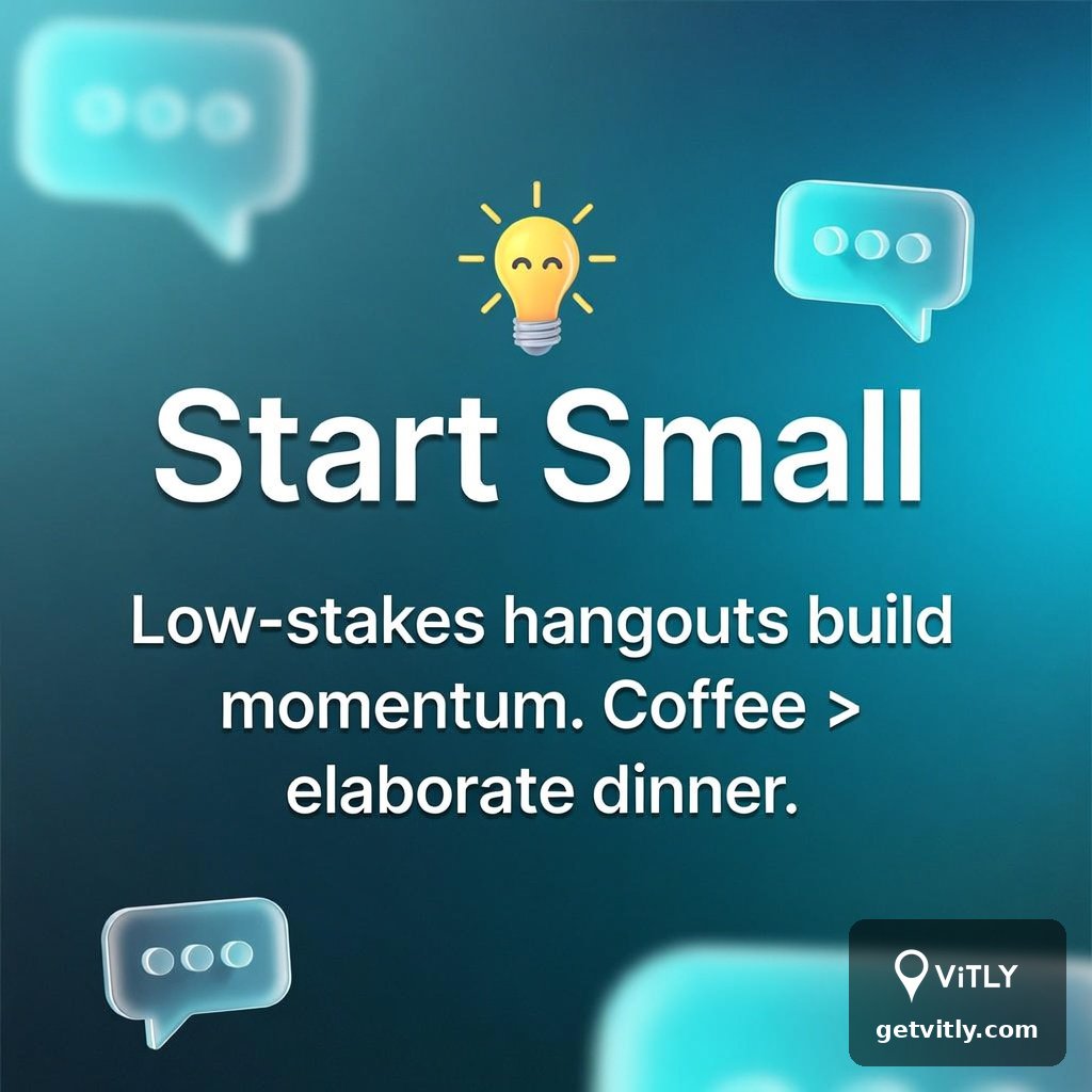getvitly's tweet photo. Introverts: Vitly is built for you.

- Small group defaults (cap at 6)
- "Maybe" RSVPs (no pressure)
- Activity-based events (less small talk)
- Energy tags (low-key vs. high-energy)
- Easy decline (one tap, no guilt)

Socialize on YOUR terms.
Not society's.

#SocialLife #AdultFr https://t.co/ILrGffAzZs