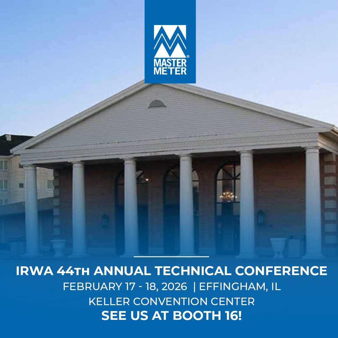 MasterMeterInc's tweet image. Master Meter is headed to the Illinois Rural Water Association 44th Annual Technical Conference!

Visit us at Booth 16 to talk smart water solutions, strategy, and what’s next for your utility.

#MasterMeter #SmartWater #RuralWater