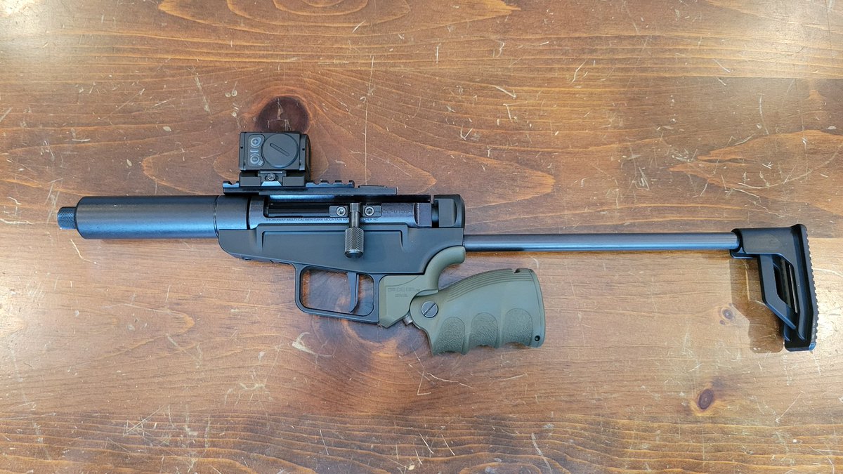 armalytics's tweet photo. Sometimes when scanning the FRT, you find a non-restricted firearm you just have to have.

The Dark Mountain Arms Stowaway in 5.7x28 with a 5" barrel (FRT # 199279-3) is just one of those rifles. https://t.co/n9RwBAZ5Bv