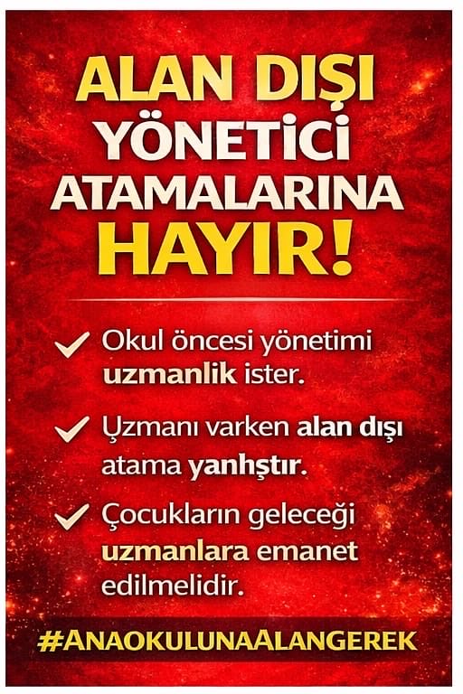 Okulonceci5221's tweet photo. Okul öncesi eğitim; gelişimsel özellikleri, pedagojik yaklaşımı ve uygulama alanı bakımından özel uzmanlık gerektir bir eğitim kademesidir. Bu nedenle yöneticilik görevlendirmelerinde alan yeterliliği ve mesleki liyakat temel ölçüt olmalıdır.@tcmeb @mebtegm 
#AnaokulunaAlanGerek https://t.co/Rlu4DdqPNp