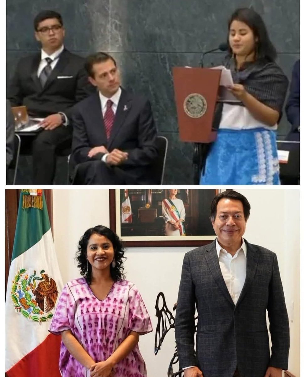 VERGARA_ERICK's tweet photo. El mejor Presidente de México @EPN  premiando a Nadia, quien sustituye al comunista que "diseño" los libros de texto de la SEP.

@EPN ✅ (cómo con el tren Insurgente)
Morena ❌ https://t.co/TshI1d84U6