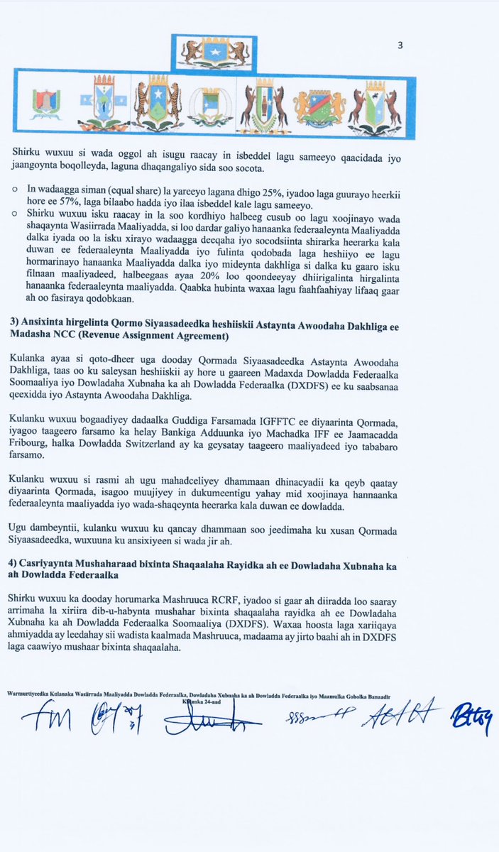 AHHirad's tweet photo. Historic Welcome to the Northeastern State of Somalia (NES)!

1. The ministerial meeting of Intergovernmental Fiscal Federalism warmly celebrates the long-awaited full participation of the Northeastern State as Somalia.

2. For far too long, the proud and resilient communities of NES have been excluded, marginalised and denied their rightful place in national decision-making and development. Today that chapter ends. Their voices, needs and aspirations are now fully at the federal table.

3. The Council has welcomed the participation of the Northeastern State of Somalia in the meeting and has reaffirmed the importance of ensuring that the NES and the Banadir Regional Administration benefit from all development projects and programs in the country.

4. This milestone is sealed by a clear, transparent fiscal transfer formula for the distribution of budget support to all Federal Member States — a formula acceptable to every member and marking a major step toward equitable, predictable and fair resource sharing.

5. The NES will now benefit from:  
✅ Recurring Cost Recovery Financing (RCRF) — ensuring sustainable financing for salaries, operations and essential services  
✅ Somalia Enhancing Public Resource Management Project (SERP) — strengthening public financial management, domestic revenue mobilisation and institutional capacity across the board  

6. Unity is not just a slogan — it is now being built with concrete fiscal inclusion and development opportunities for every Somali.