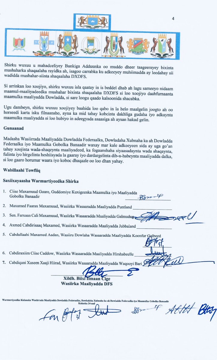 AHHirad's tweet photo. Historic Welcome to the Northeastern State of Somalia (NES)!

1. The ministerial meeting of Intergovernmental Fiscal Federalism warmly celebrates the long-awaited full participation of the Northeastern State as Somalia.

2. For far too long, the proud and resilient communities of NES have been excluded, marginalised and denied their rightful place in national decision-making and development. Today that chapter ends. Their voices, needs and aspirations are now fully at the federal table.

3. The Council has welcomed the participation of the Northeastern State of Somalia in the meeting and has reaffirmed the importance of ensuring that the NES and the Banadir Regional Administration benefit from all development projects and programs in the country.

4. This milestone is sealed by a clear, transparent fiscal transfer formula for the distribution of budget support to all Federal Member States — a formula acceptable to every member and marking a major step toward equitable, predictable and fair resource sharing.

5. The NES will now benefit from:  
✅ Recurring Cost Recovery Financing (RCRF) — ensuring sustainable financing for salaries, operations and essential services  
✅ Somalia Enhancing Public Resource Management Project (SERP) — strengthening public financial management, domestic revenue mobilisation and institutional capacity across the board  

6. Unity is not just a slogan — it is now being built with concrete fiscal inclusion and development opportunities for every Somali.