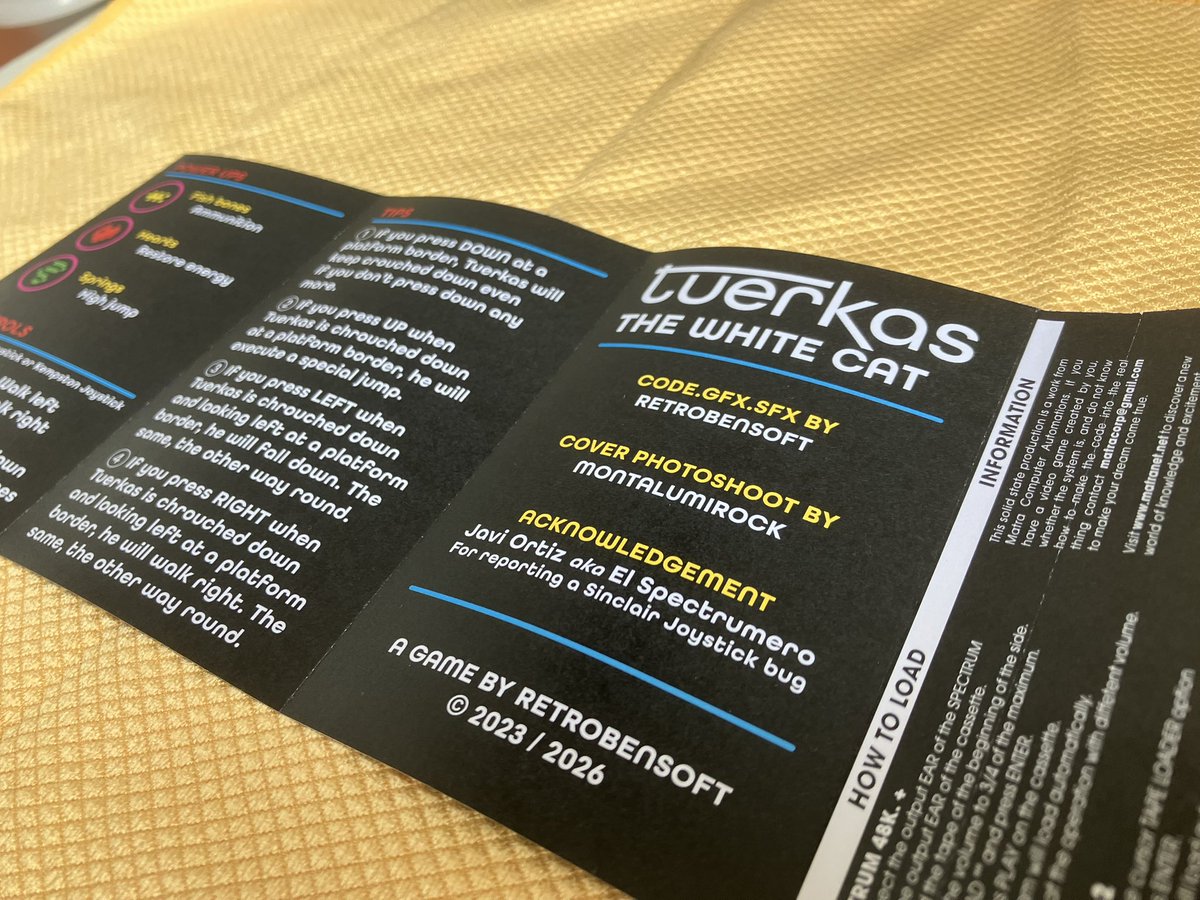 star2024's tweet photo. Ya disponible en CASSETTE 'Tuerkas - The White Cat' de RetroBensoft [ https://t.co/gOsMwaS1sY], las aventuras de un intrépido minino en pos de la salvación de los efectos secundarios del bondage nuclear. 8,75€ de ná. https://t.co/kMeUppb06i
