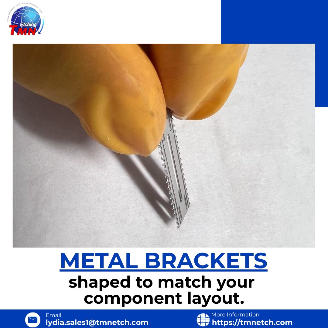 TMNphotoetching's tweet photo. Custom metal brackets that fit your design perfectly.
Precision etched in stainless, aluminum, copper & titanium. Fast, durable, and fully tailored.
Learn More: https://t.co/75onmARYwC
#CustomBrackets #MetalBrackets #TMNetch #PrecisionEtching https://t.co/xgnpxiXZkw