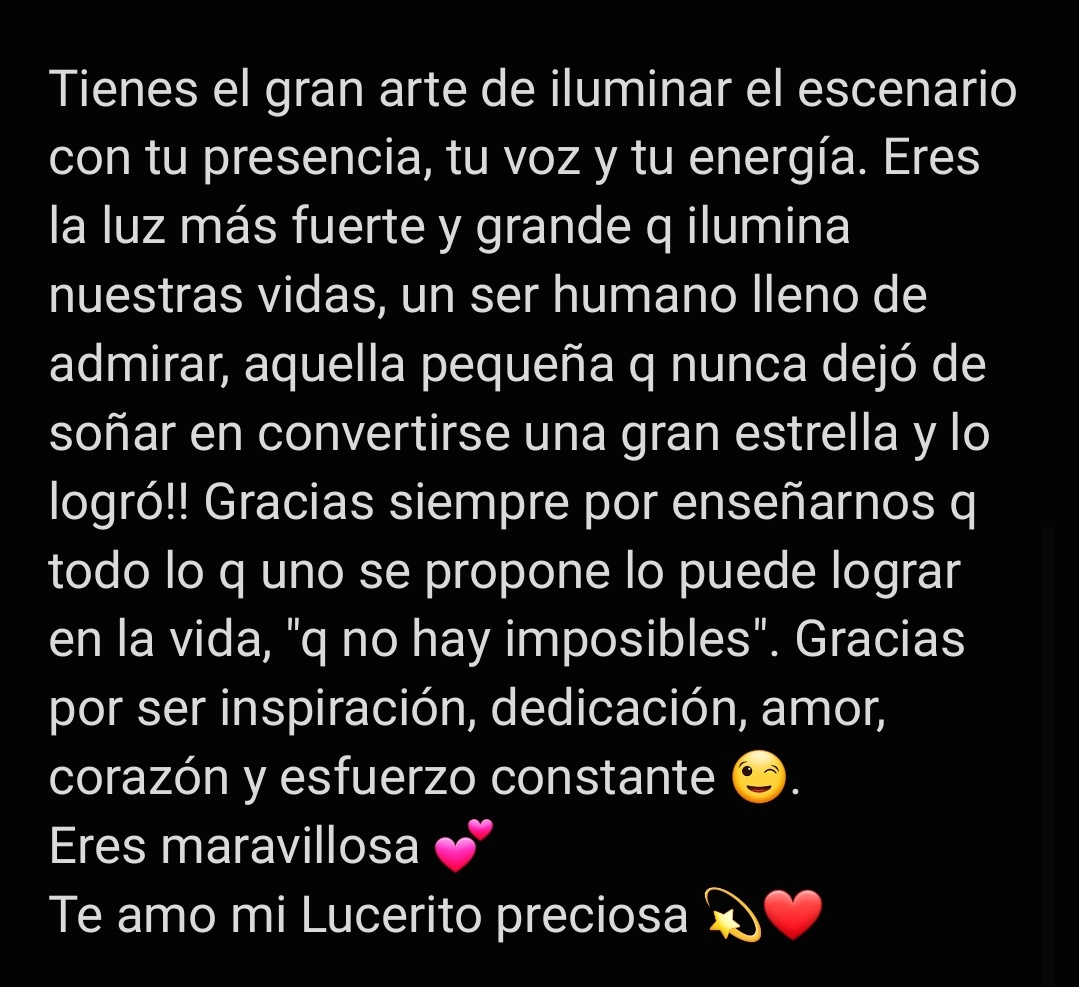 <a href="/LuceroMexico/">Lucero</a> hoy celebramos estos maravillosos 46 años de carrera artística! Estos años en donde nos has hecho feliz con tu música, tu sonrisa, tu talento, cada proyecto, cada emoción😍dso q sigas  llena de cosas hermosas y muchos éxitos 🙌 😘🥰
LUCERO 46 CONTIGO #LuceroContigo