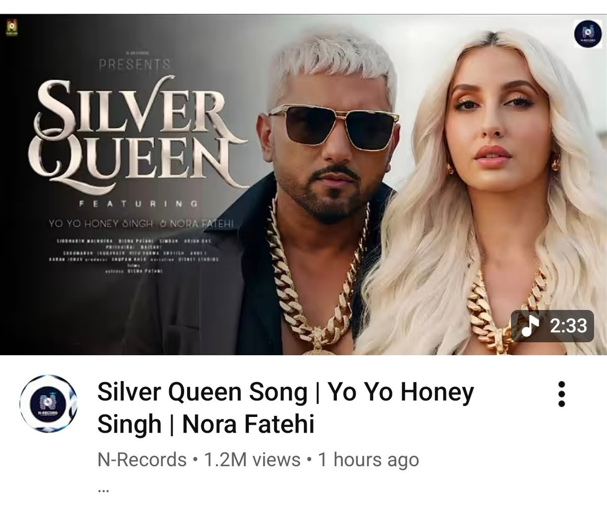 kumararun63's tweet photo. The Yo Yo Honey Singh and Nora Fatehi duo is here to rock! 🔥 'Silver Queen' is out now. Honey Paaji's swag and Nora's killer moves - don't miss it! 🚀
Watch now 👇🏻 https://t.co/BFjOMOVkez
#SilverQueen #YoYoHoneySingh https://t.co/3FgBBp7kUz