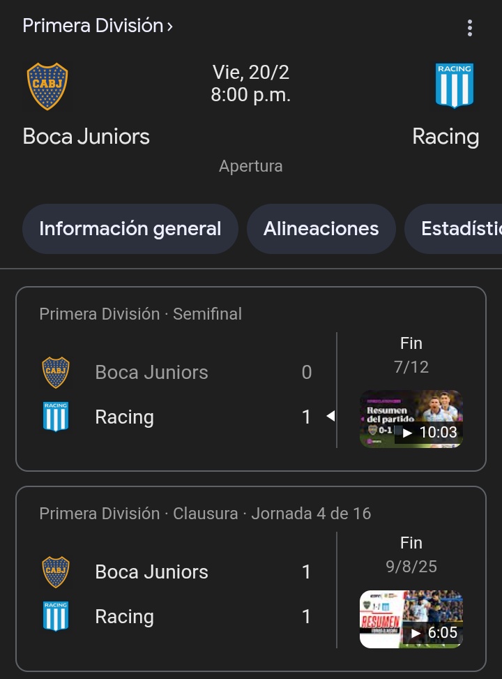 Racing va a jugar el tercer partido consecutivo contra Boca en la bombonera, solo en el fútbol argentino.