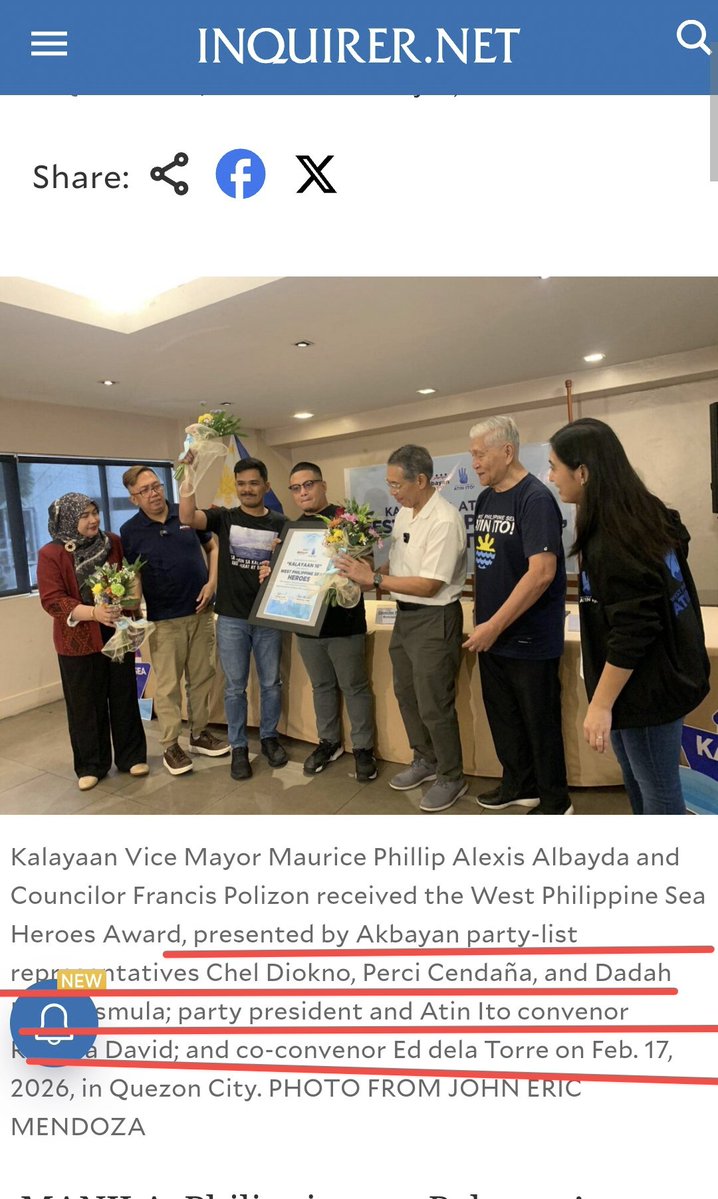 Binigyan award ng Akbayan Partylist led by Diokno,Ngiwi Percy Cendaña at Atin Ito ang 16 Palaweños na nag declare persona non grata sa Chinese Ambassador and they call them "heroes". This is another stupid publicity stunt ng Makaliwang grupo who makes more problems than solutions