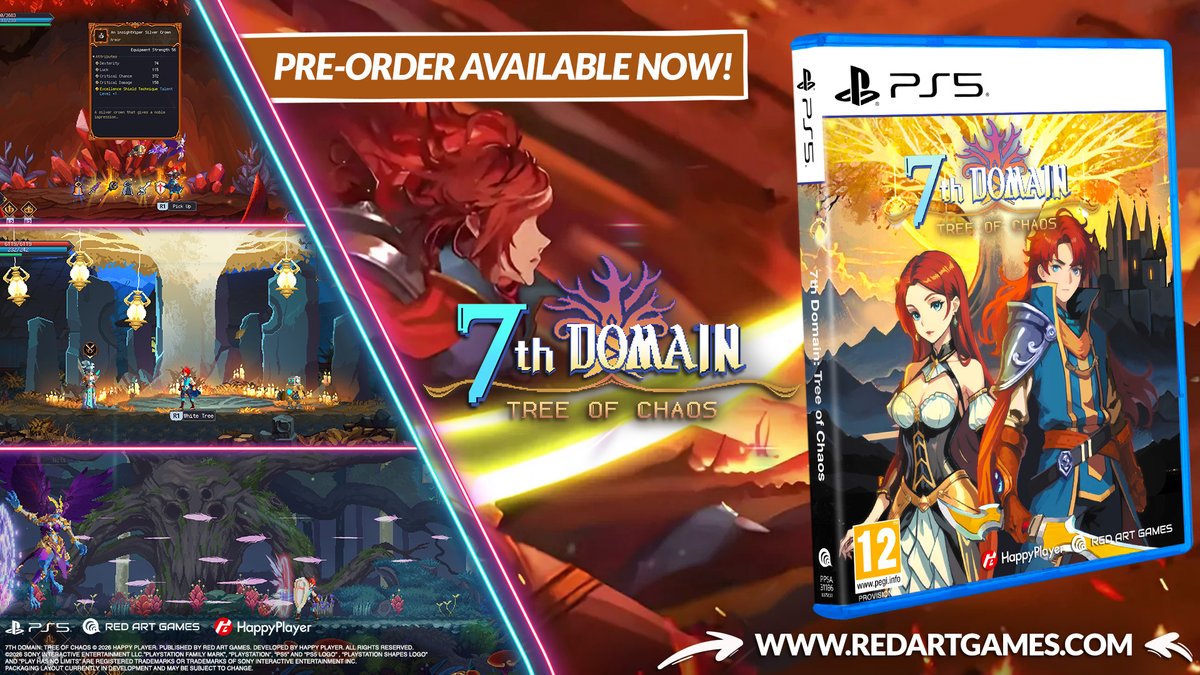 🚨 Alerta de anuncio 🚨

¡7th Domain: Tree of Chaos se lanzará en formato físico para PS5! 🎉
¡Como hijo del destino, sumérgete en este roguelike metroidvania!

Reserva tu copia 👇
bit.ly/7thDomain