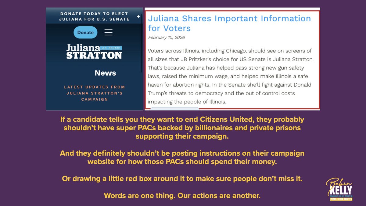 If a candidate tells you they want to end Citizens United, they probably shouldn’t have super PACs backed by billionaires and private prisons supporting their campaign.

And they definitely shouldn’t be posting instructions on their campaign website for how those PACs should