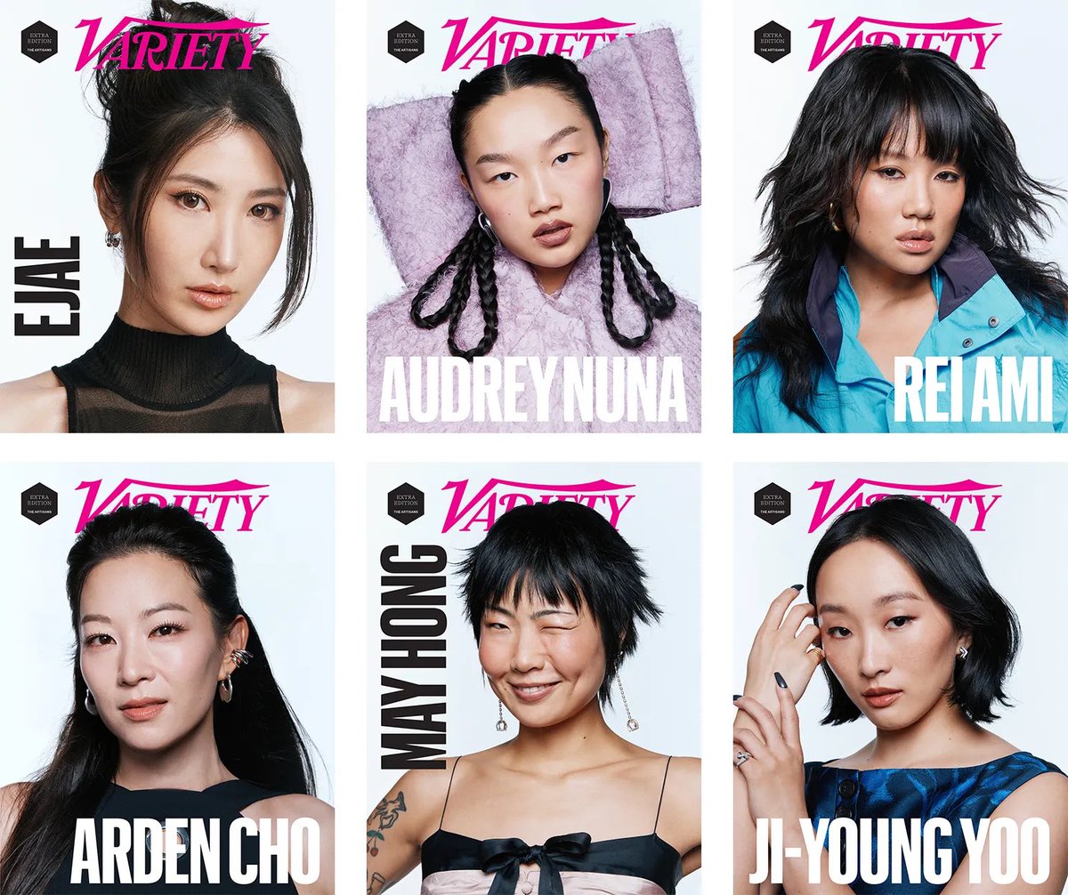 EJAE, Ji-young Yoo, Audrey Nuna, Arden Cho, May Hong and Rei Ami from KPop Demon Hunters on the cover of Variety.