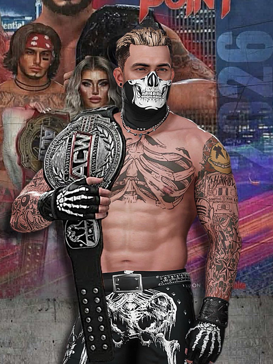 Grimm2KOfficial's tweet image. With help from Skullz &amp;amp; Bonez, I 𝖈𝖆𝖕𝖙𝖚𝖗𝖊𝖉 the Openweight Championship Title at ACW: Turning Point.

Now it’s time to be ACW’s most 𝖉𝖔𝖒𝖎𝖓𝖆𝖓𝖙 Champion.

𝕿𝖍𝖊 𝕱𝖆𝖑𝖑𝖊𝖓 are here. 

#wwe2k26 #wwe #createawrestler #2kgames #WWE2K25