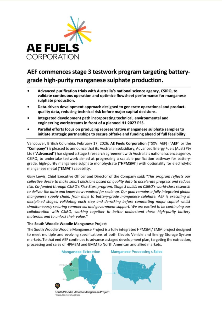 AE Fuels (TSXV: AEF) tweet media