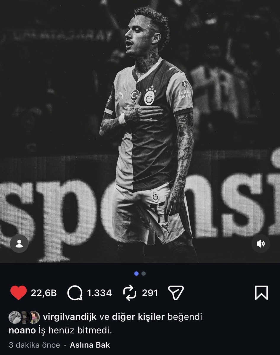 Virgil Van Dijk, Noa Lang’ın paylaşımını beğendi.