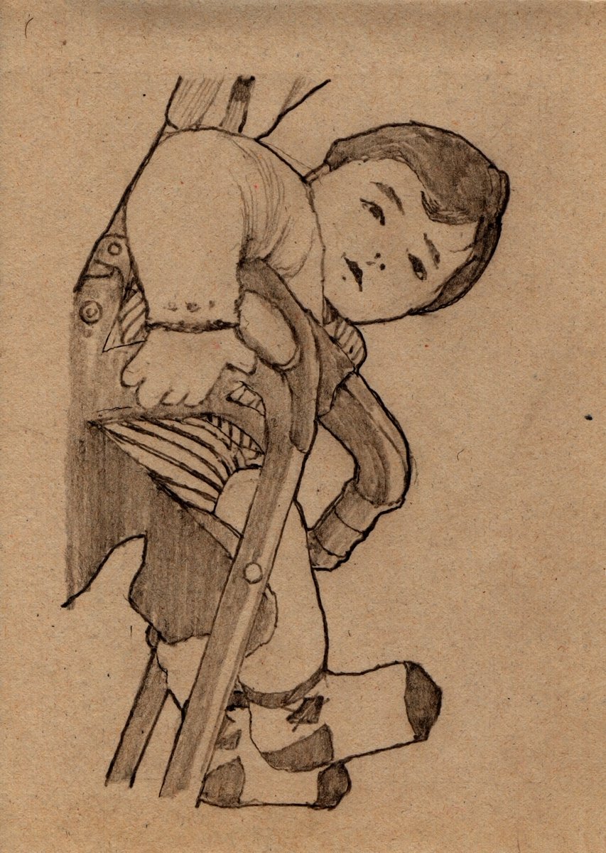 #子供編ポーズカタログ模写
ベビーカーに乗る１８。