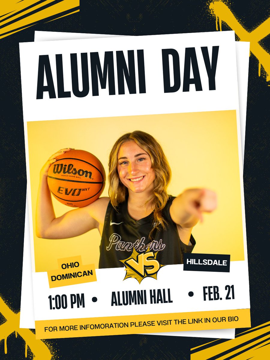 ODUPANTHERS_WBB's tweet photo. Once a Panther, always a Panther 💛 See you this Saturday February 21st! https://t.co/CrxwCkbTn0