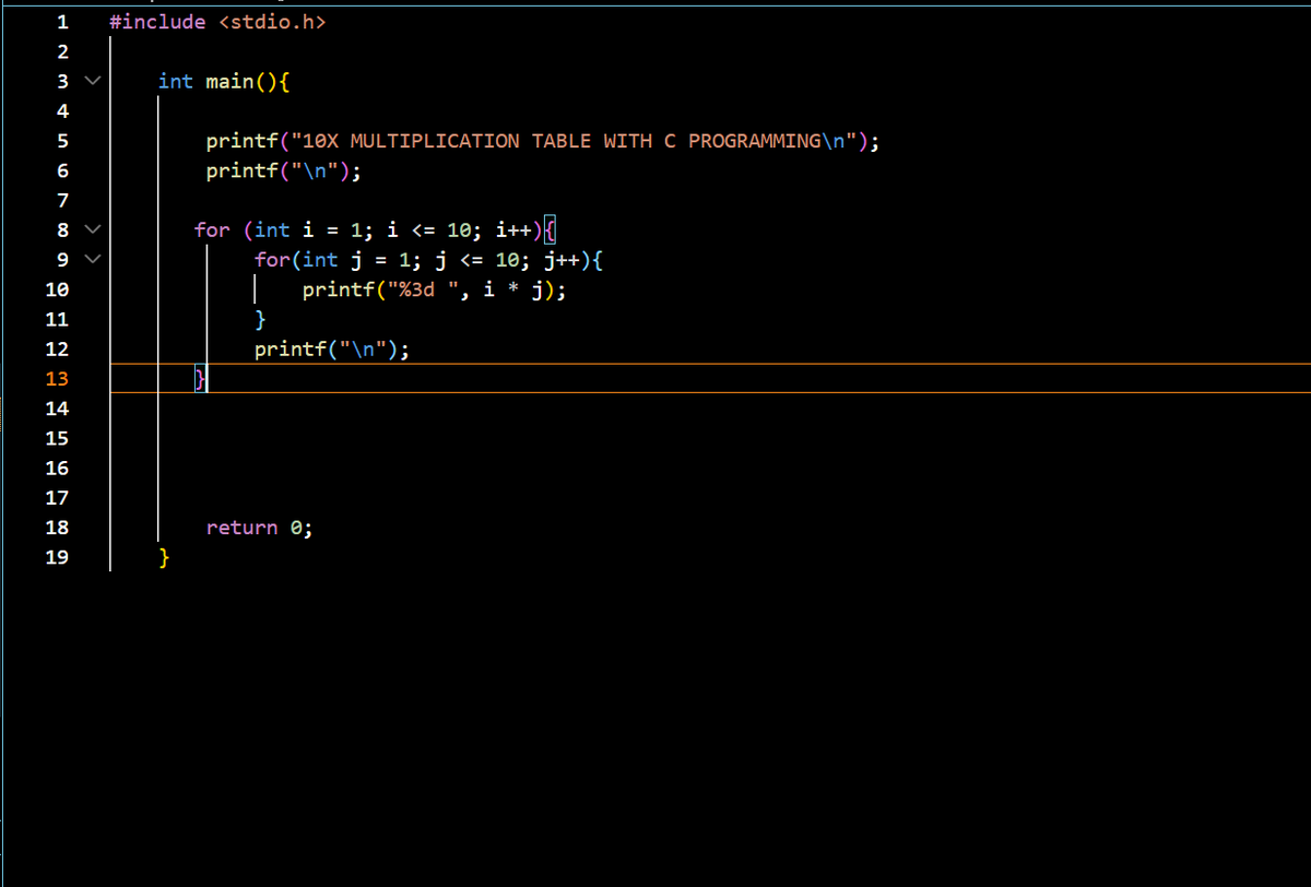 themayorofflex's tweet photo. 3rd Hour 🔥🔥🔥🔥
For this hour I learnt break and continue conditions in a loop and also nested for loops.
Using my knowledge of nested for loops I was able to create a 10X Multiplication table in C programming
#Cprogamming
#C
#Lovetech
#Tech https://t.co/45O4X0svia