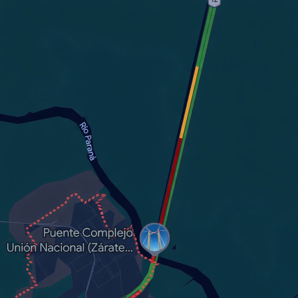 🔴 AHORA | RN12 – Complejo Zárate Brazo Largo

Demoras en sentido Norte → Sur en la aproximación al Puente Mitre, sector de estación de peaje y rotonda de Zárate, debido al elevado caudal vehicular y convergencia de tránsito.

Se recomienda:
• Reducir progresivamente la
