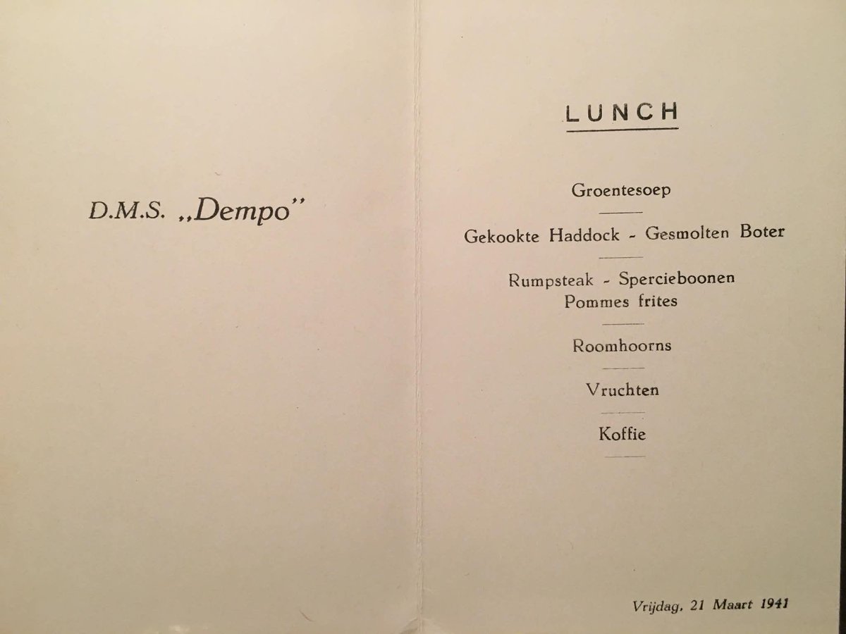 daveymiff1's tweet photo. @DramaWarship This is taken from DMS Dempo I will 
Gramps kept his menu from the crossing
I will try find the ships on the horizon https://t.co/zOx7xqKFfu