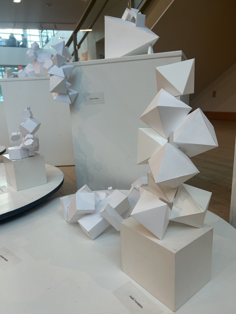 Students in Professor Josh Litos’ 3D Foundation course explored movement and space, discovering how solids and voids interact to create dynamic, eye-catching forms. Students Alexia and Katarina show off their models.
#thisisendicott #artsendicott #endicottarts