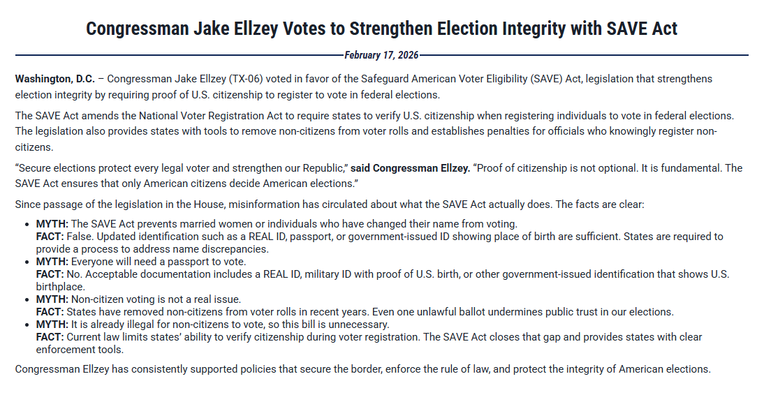 Rep. Jake Ellzey tweet media