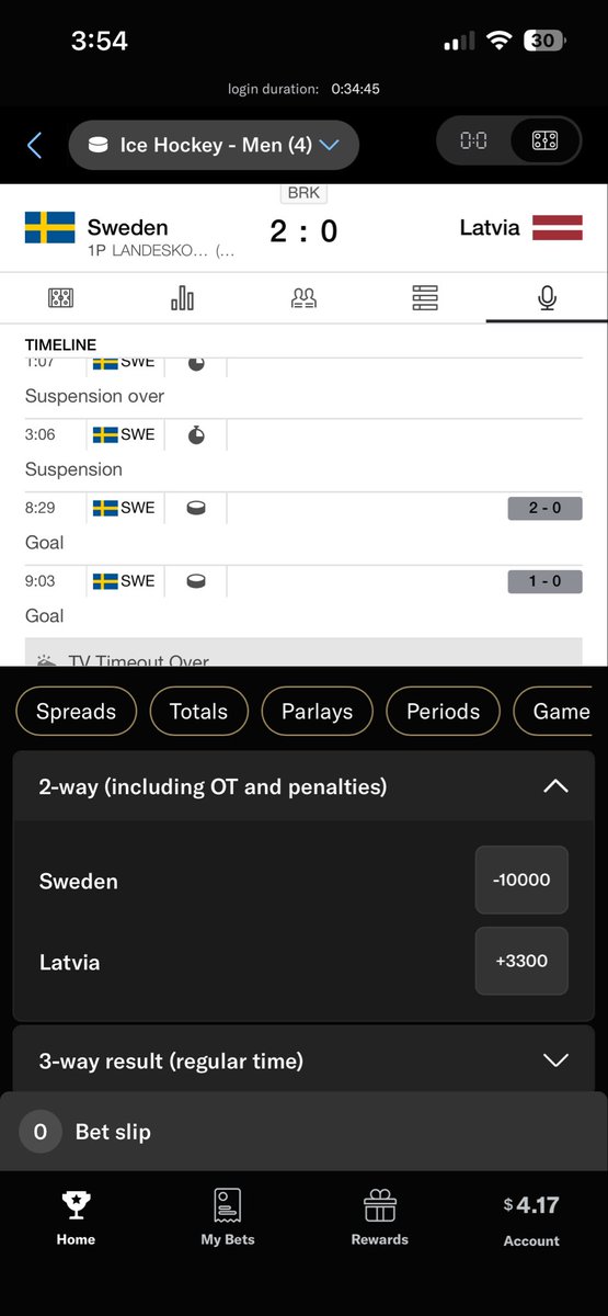connor_niese's tweet photo. @BetMGM Hey !!! You guys settled my bet wrong. 
No goals were scored in between the time of 15:00 - 10:00.
You can even see when Sweden scored in your own app https://t.co/9rjOaAPjZT