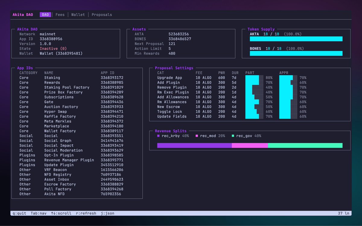 Akita DAO officially has its own open source TUI