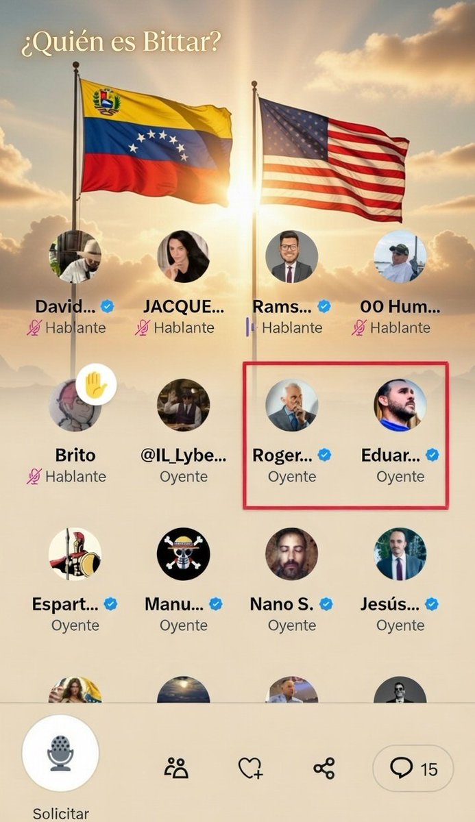 Anoche <a href="/Eduardo_Bittar/">Eduardo Bittar</a> derrotó a los influencers del maricorinismo y a los "spacelovers" de lo absurdo. La entrada de <a href="/RogerJStoneJr/">Roger Stone</a> (MAGA) al Space de <a href="/V_Betancourt/">Victor Betancourt</a> confirmó quién tiene el respaldo de acero.

Están vacíos y acabados. 🔥👊

#EstoyConBittar #LibertadONada