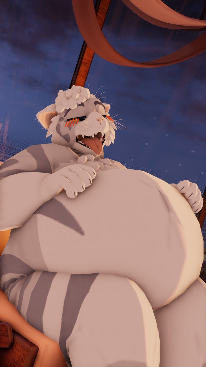 Fat Chud Cat with the fat belly go brrrr~ 🤍🍔🐱🤍

(Ft: @/thatonecritter.bsky.social)