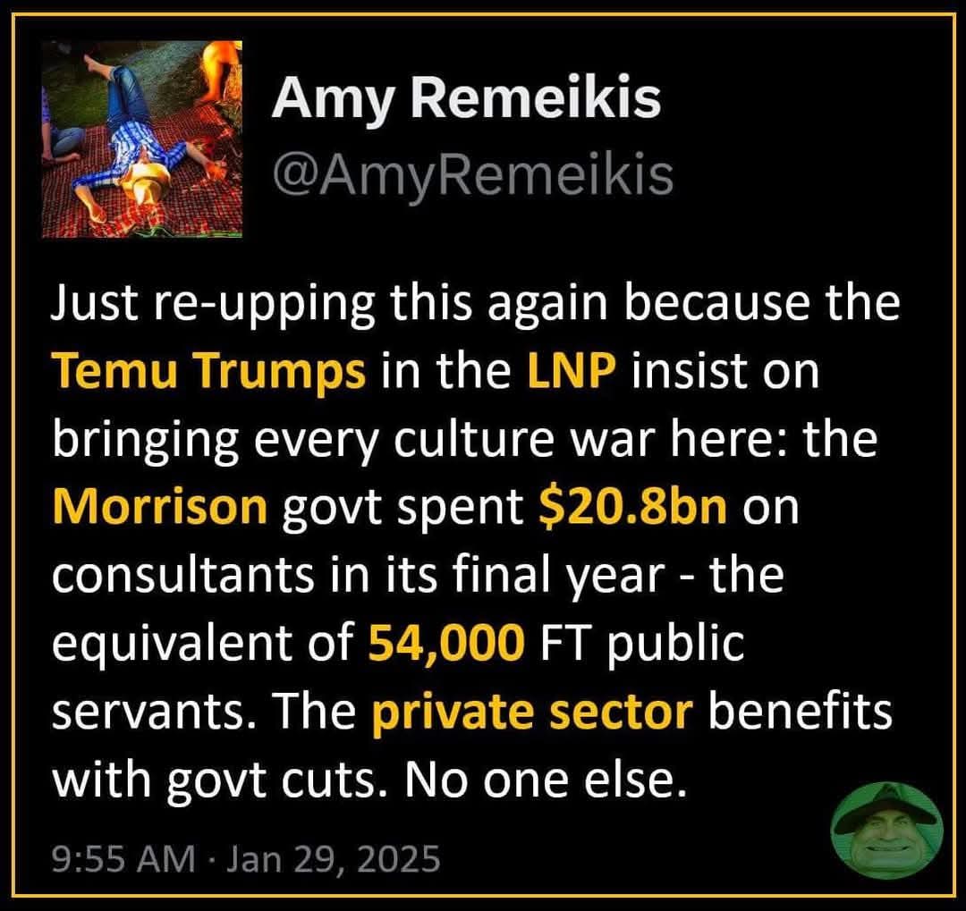 <a href="/mel_wright123/">Mel J🐝</a> <a href="/philmupp1/">Phillip Riley</a> Proof he is the most highly qualified idiot you could meet #auspol