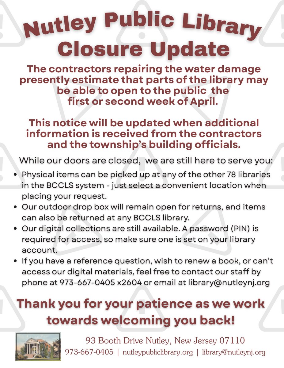Nutley Library tweet media