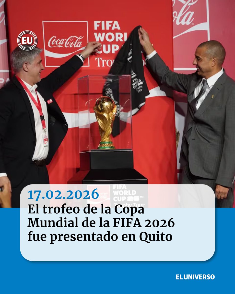 👉🏻ow.ly/uCu550YhkGl | El trofeo de la Copa Mundial de la FIFA 2026 fue presentado en Quito, con David Trezeguet, Antonio Valencia y la vicepresidenta María José Pinto
