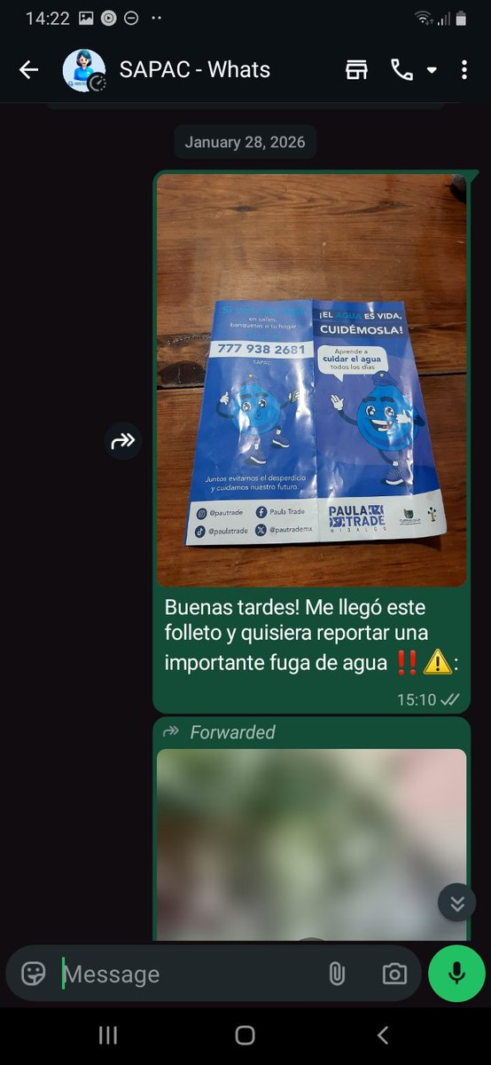JimenaFritz's tweet photo. @pautrademx Por favor REPAREN las fugas de agua en TODO Morelos!!! Diario se DESPERDICIAN MILLONES DE LITROS DEL VITAL LÍQUIDO por las fugas existentes!!! De qué sirven las campañas en las escuelas si el 90% del desperdicio viene de FUGAS DE AGUA que NO reparan¿?!!!! 🤯🤯🤯 https://t.co/YW90J0tVBz