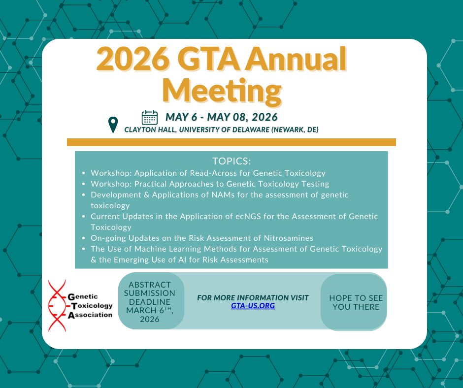 Genetic Toxicology Association (GTA) tweet media
