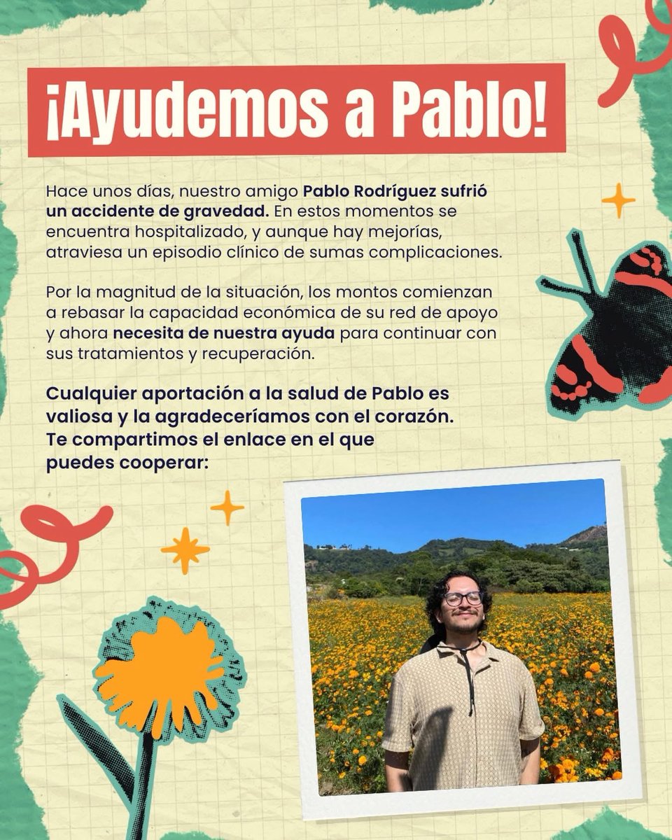 Nuestro querido amigo Pablo Rodríguez pasa por un momento difícil de salud. Si pueden apoyar mediante donaciones o difusión, se agradece montones.

gofund.me/62dedf0d4
