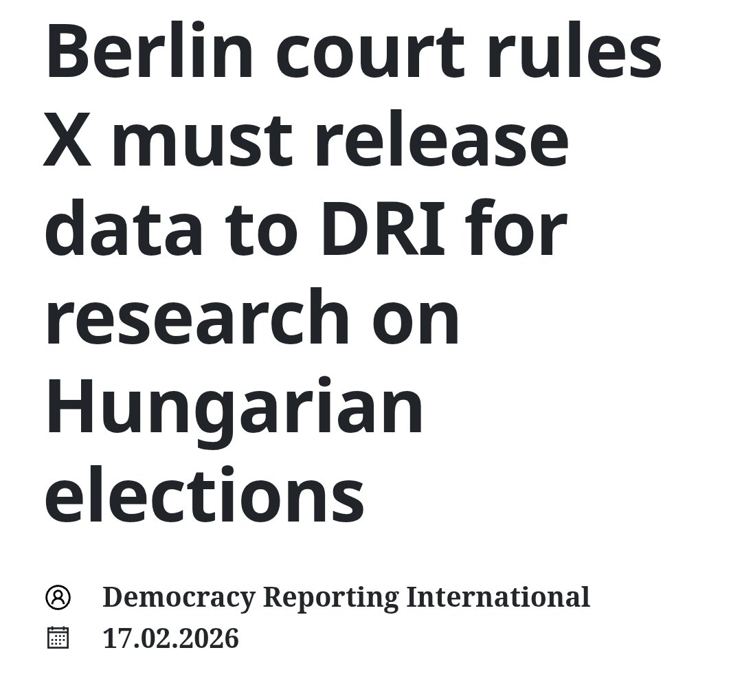 Big win for transparency, massive loss for Elon's election interference machine. Berlin court rules that X must release data to researchers who study election interference.